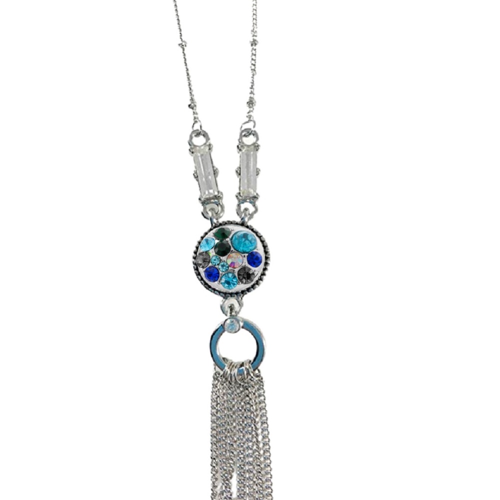 Snap Charm Pendant Tassel Necklace Includes Snap Shown and Decorative Chain - Picture 2 of 3